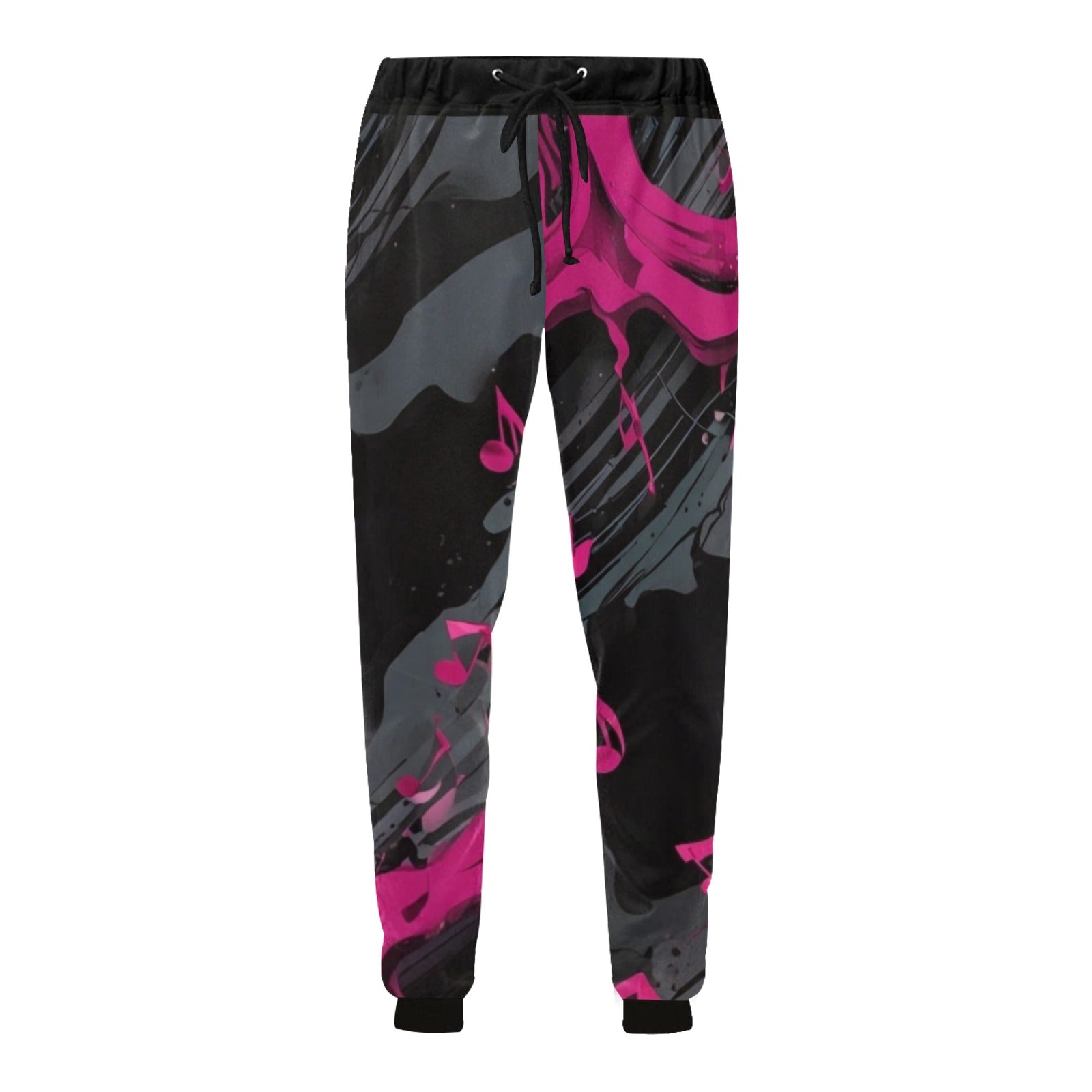R&RH Magenta Graphic Men's All Over Print Sweatpants with tapered fit and deep pockets