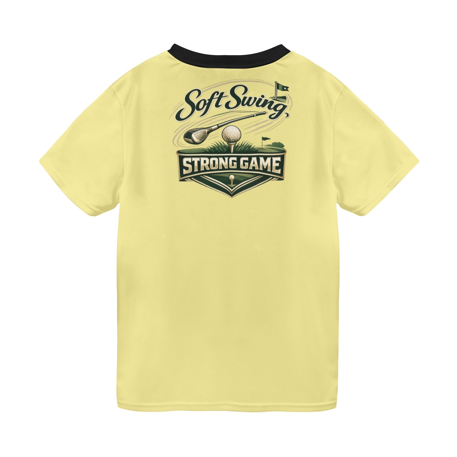 Rich and Rich Men’s Yellow Golfing T-Shirt | Breathable All-Over Print Mesh Golf Tee for Men