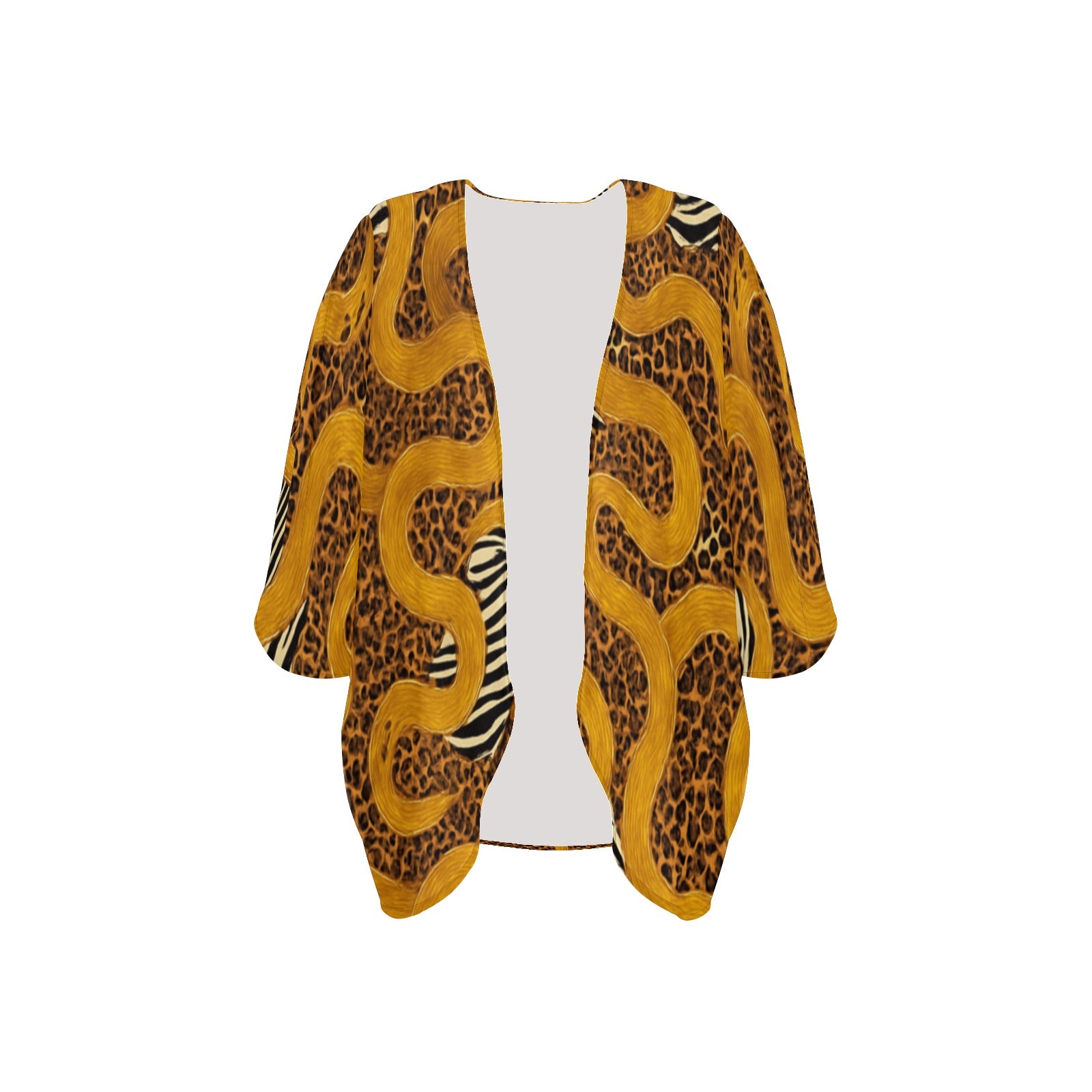 Rich and Rich Brown Animal Print Pants and Kimono Set