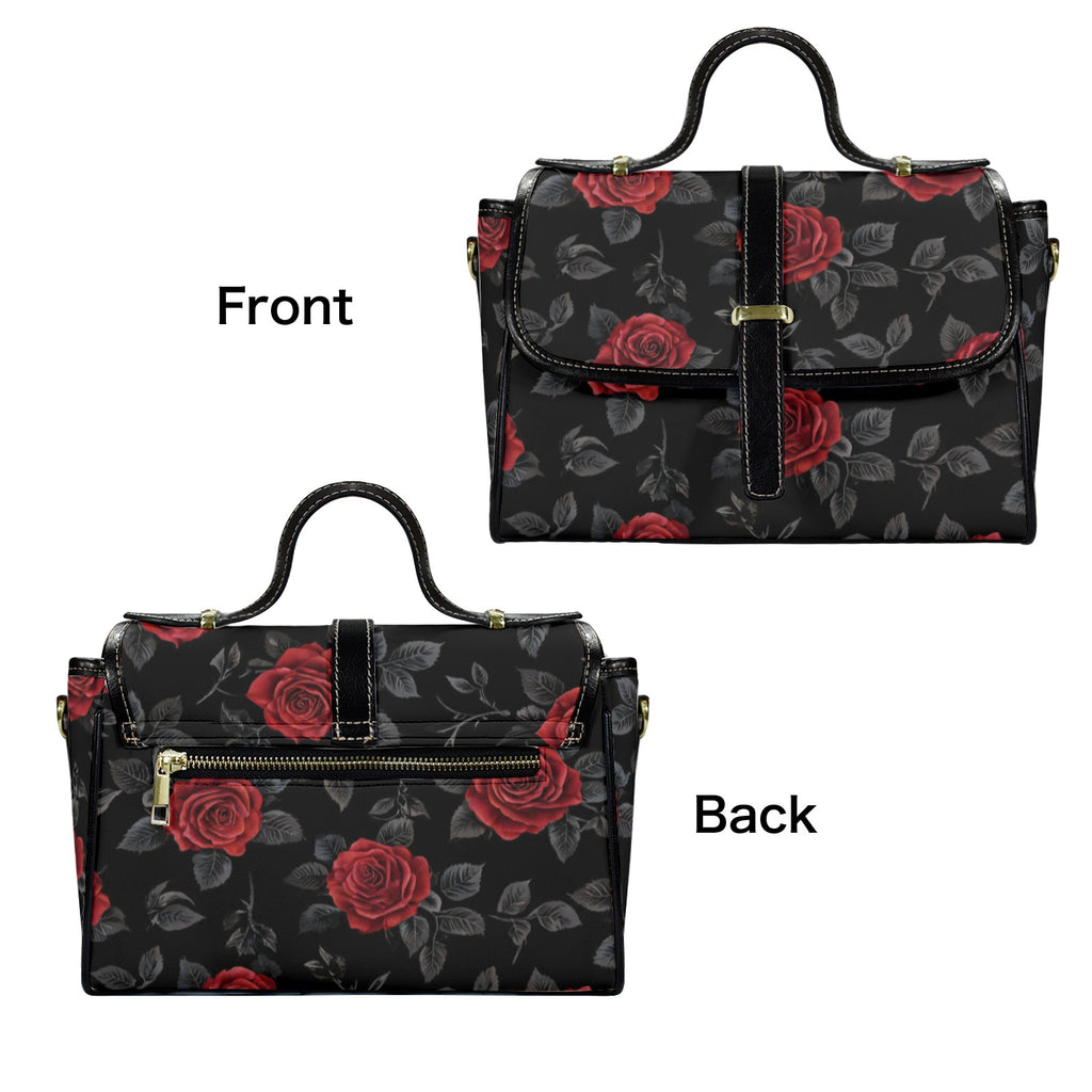 Rich and Rich Red Rose Women's Leather Satchel Bag