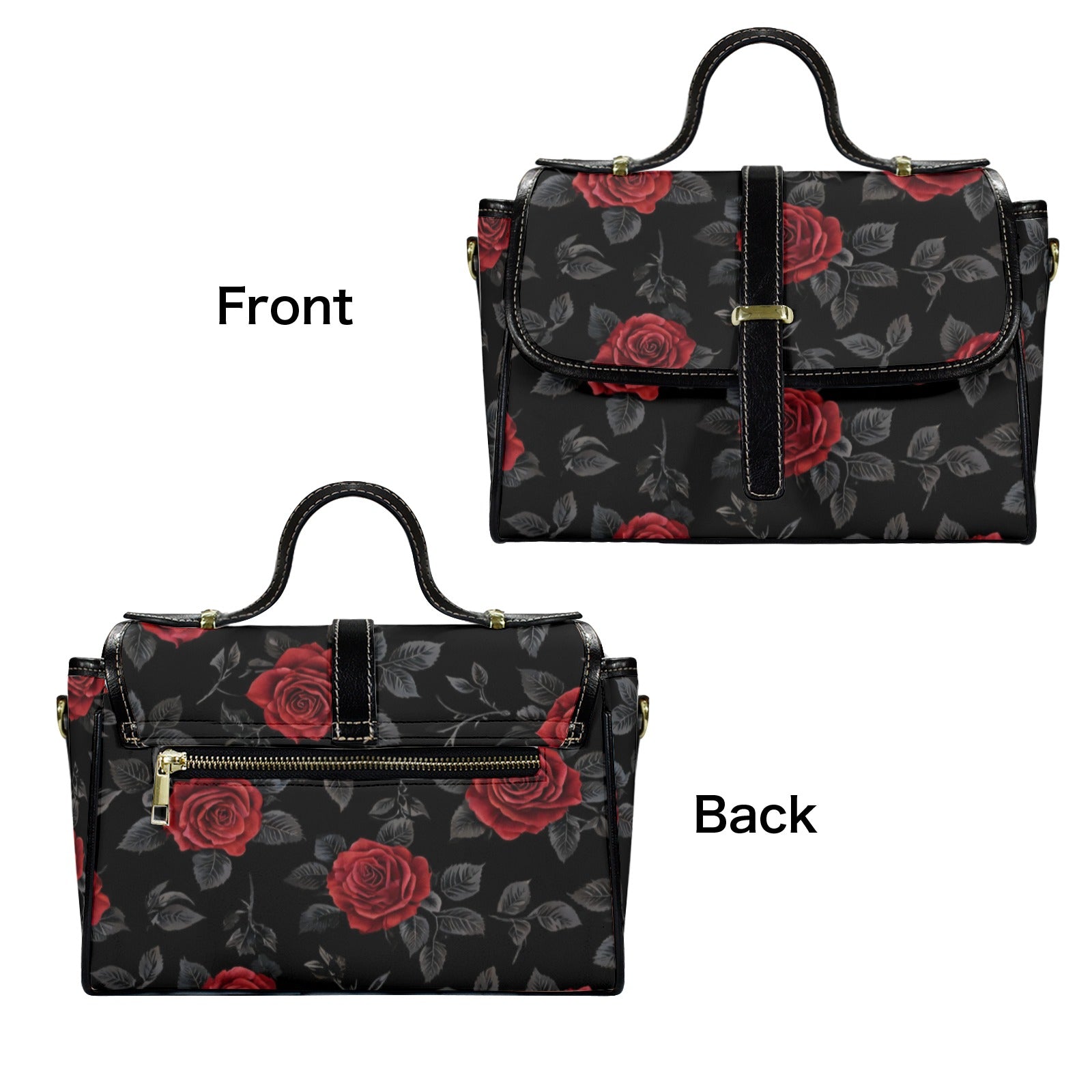 Rich and Rich Red Rose Women's Leather Satchel Bag