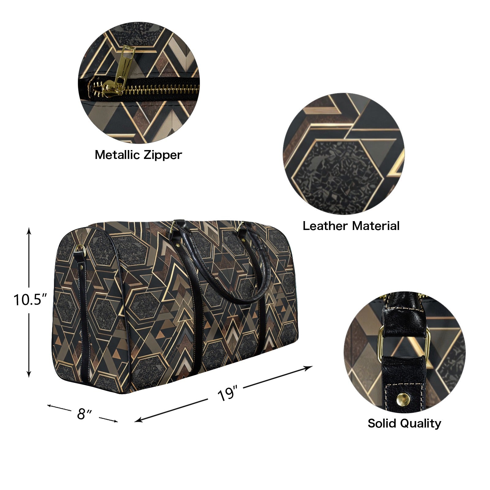 Rich and Rich Brown Apex Grid PU Leather Travel Bag for Gym, Weekend & Long-Term Travel