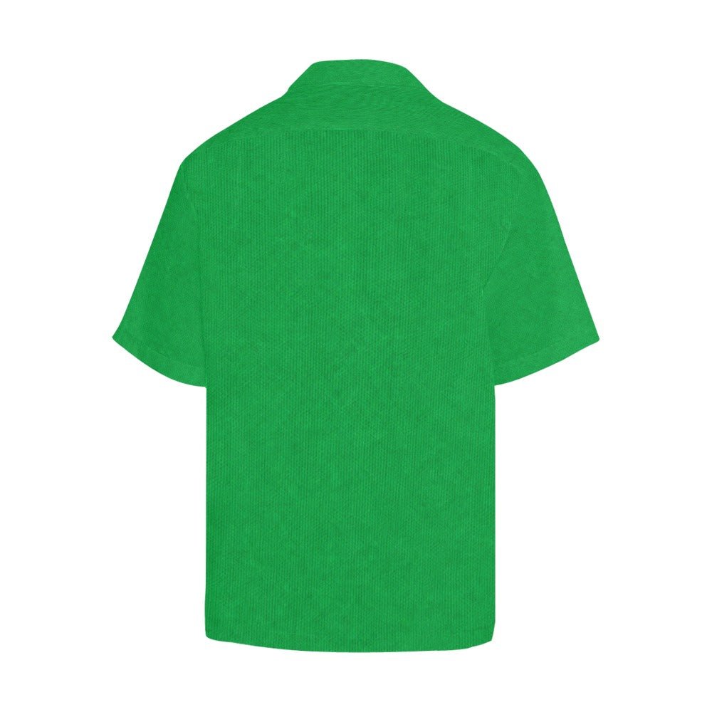Men's green Hawaiian-style short-sleeve golf shirt with notch lapel and boxy relaxed fit — additional view 8