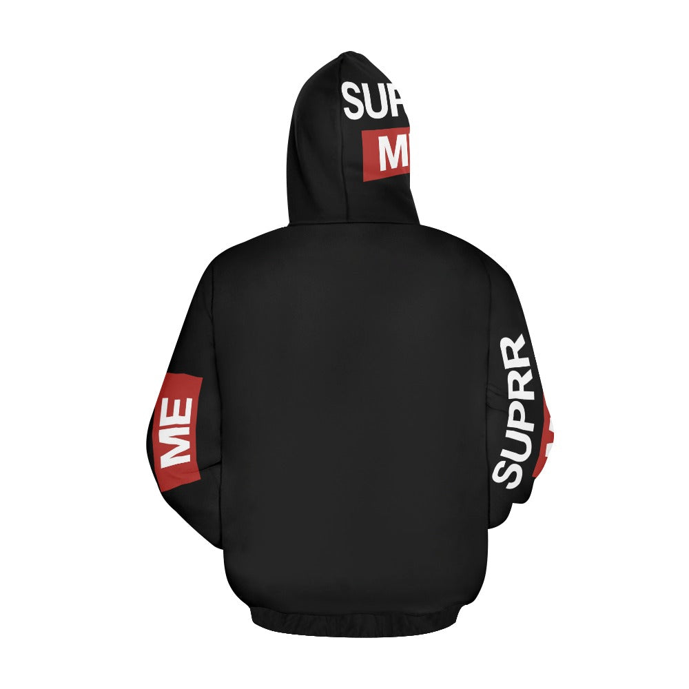 Rich and Rich SUPRR ME Women's Black Hoodie front view on model