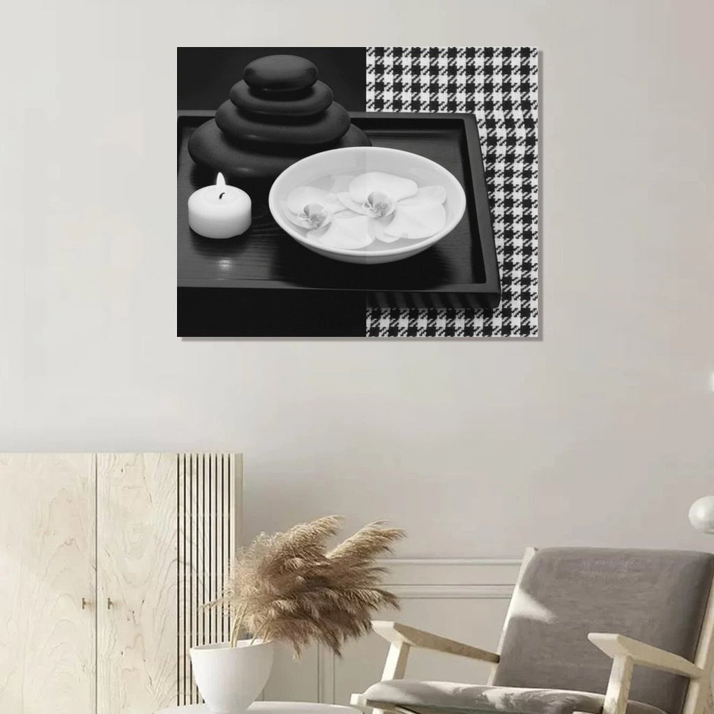 Rich and Rich Feng Shui Black White Canvas Print 16x20 Horizontal Wall Art