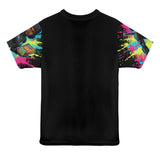 Black women's caricature t-shirt in breathable polyester mesh with relaxed fit — product detail