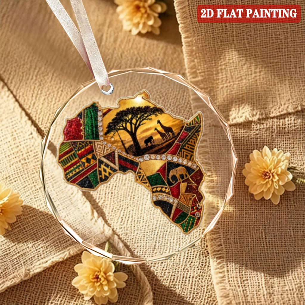 A Rich and Rich Round Crystal Glass Ornament of Africa