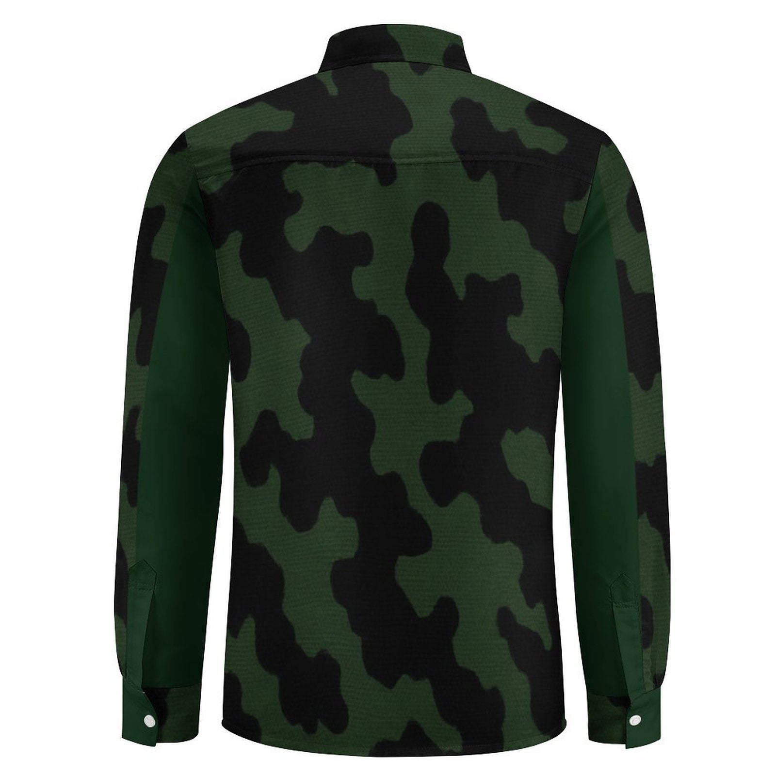 Rich and Rich Green Camo Men's Long Sleeve Casual Shirt
