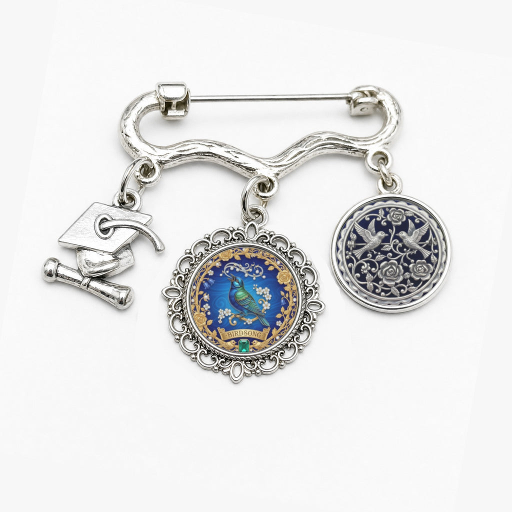 Rich and Rich Women's Birdsong Floral Charm Brooch