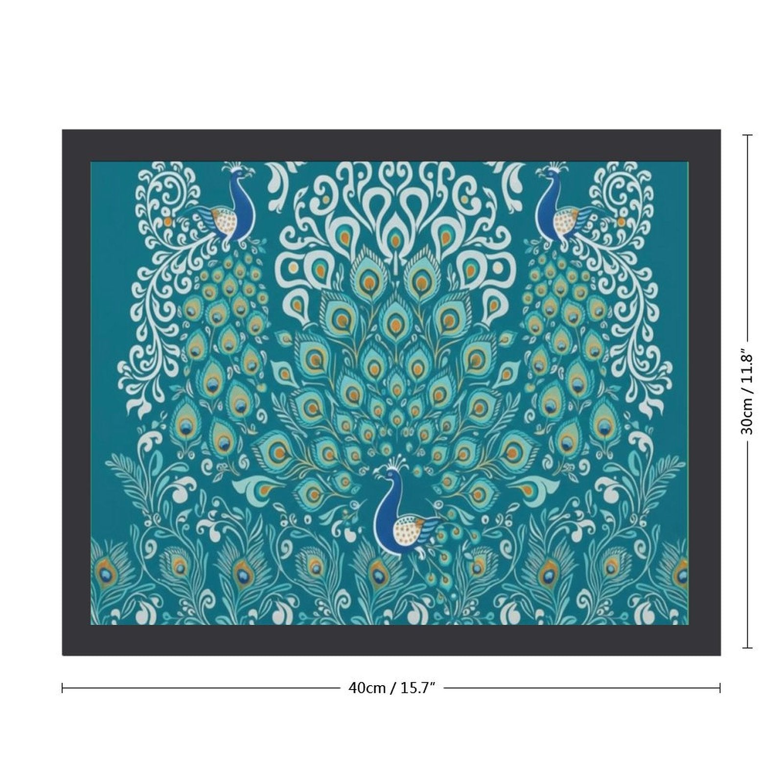 Rich and Rich Peacock wooden frame painting 40x30cm with vibrant peacock design