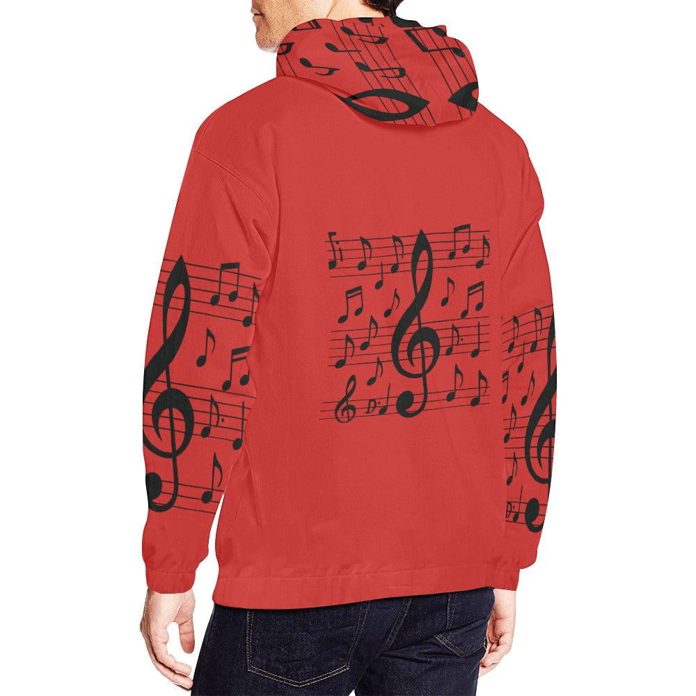 Rich and Rich Men's Musical Notes Hoodie in black with white musical note design
