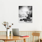 Vertical black and white canvas print with textured surface, 16x20 inches — additional view 7