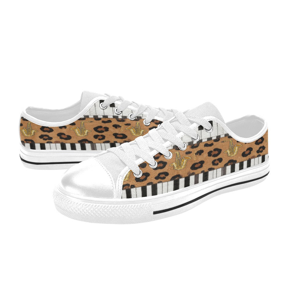 Rich and Rich Men's Brown Animal Piano/Saxophone Low-Top Sneakers