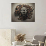16 x 20 framed canvas print featuring earthy-toned faces with textured relief — additional view 10