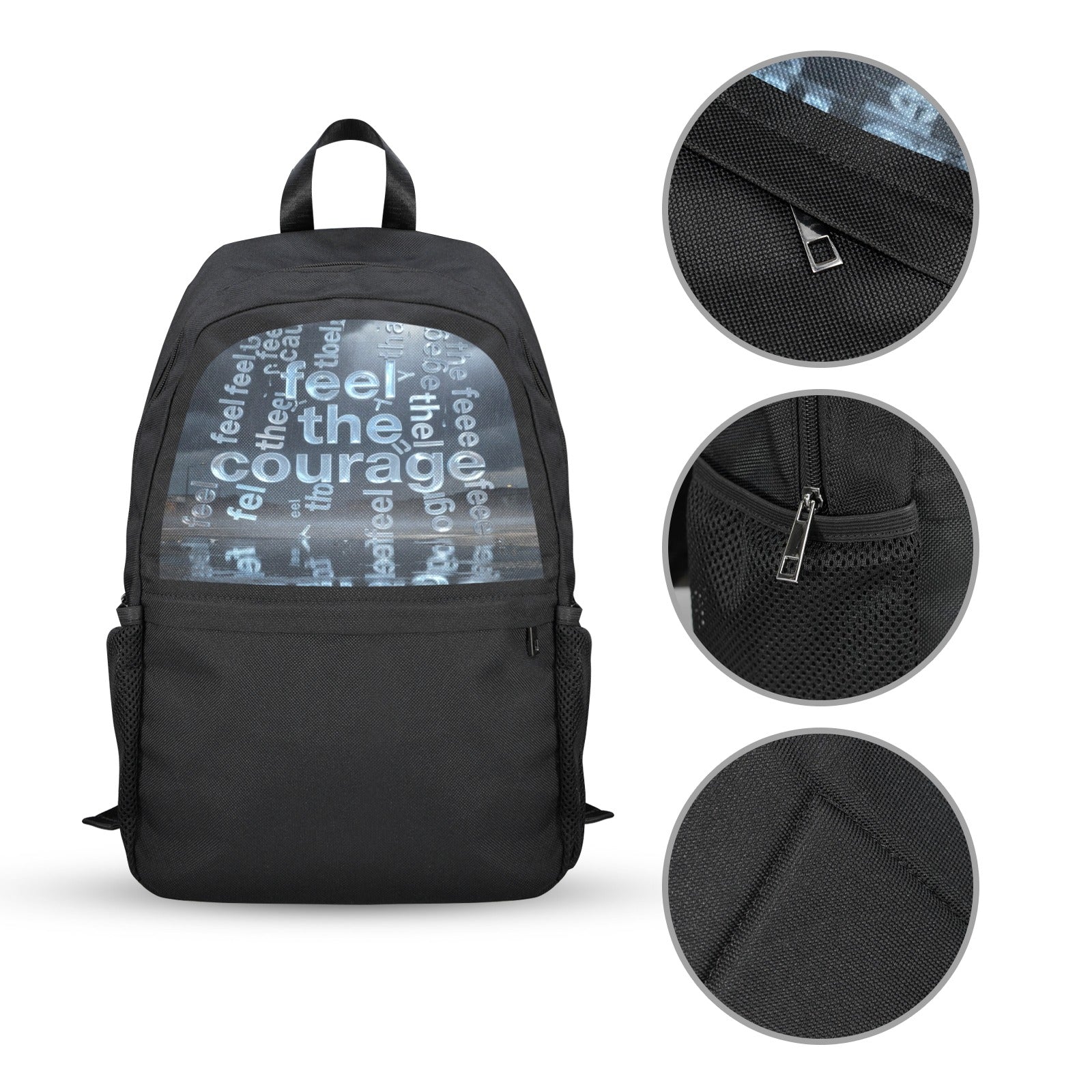 Rich and Rich Feel The Courage Unisex Black Backpack