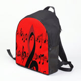 Laptop backpack with musical notes print in leather and padded canvas, fits 17-inch laptop — alternate view