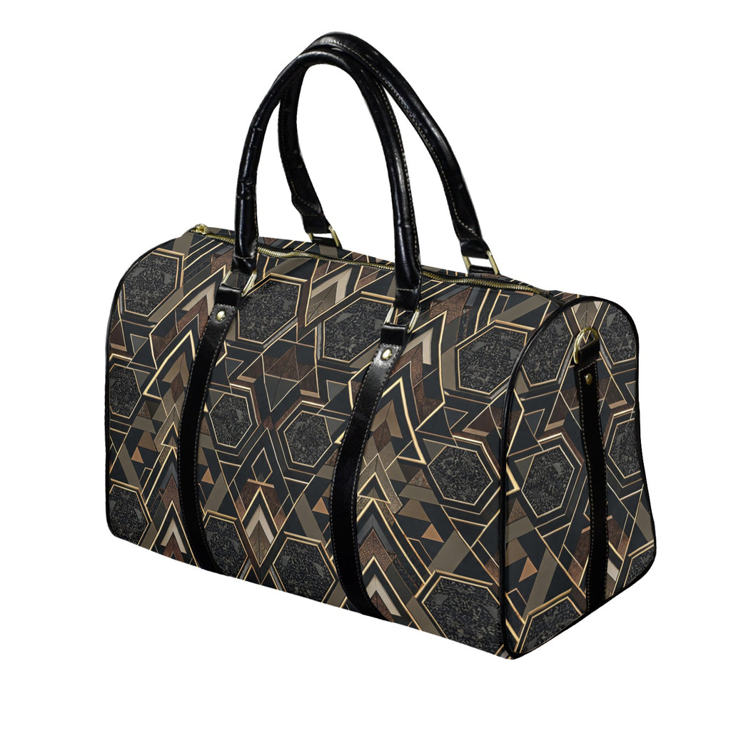 Rich and Rich Brown Apex Grid PU Leather Travel Bag for Gym, Weekend & Long-Term Travel