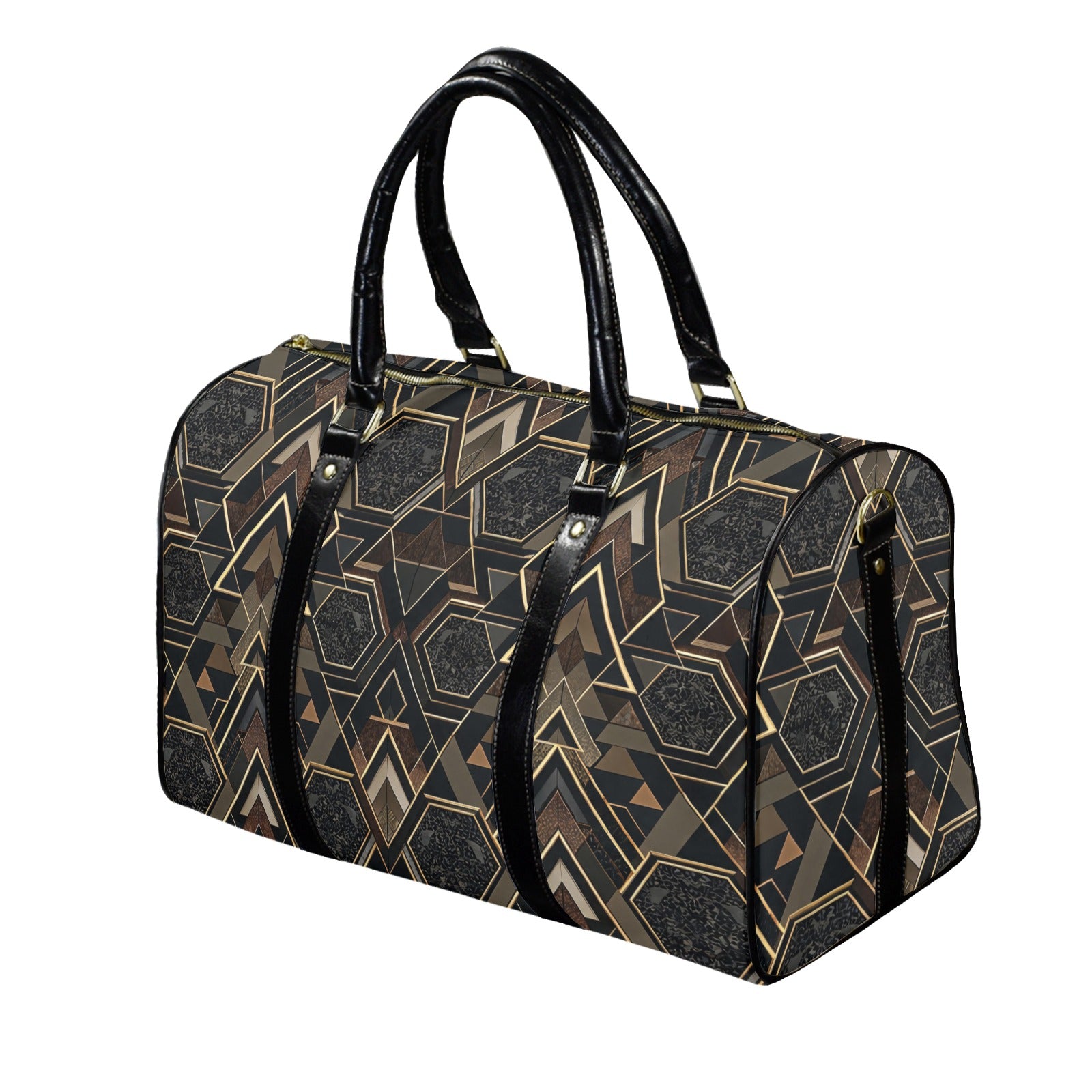 Rich and Rich Brown Apex Grid PU Leather Travel Bag for Gym, Weekend & Long-Term Travel