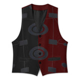Men's sleeveless suit vest with V-neck, four-button closure, and front pockets — product detail
