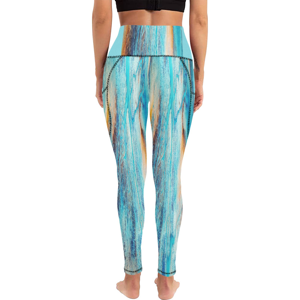 Rich and Rich Turquoise Yoga Leggings and Sports Bra Set for Women