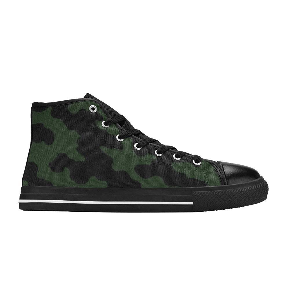 Rich and Rich Men's Classic Green Camouflage Hightop Canvas Sneaker
