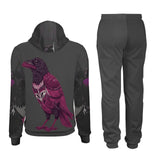 Men's cropped long-sleeve hoodie tracksuit in all-over print with a kangaroo pocket and drawstring hood — additional view 8