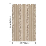 Vintage beige floral damask blackout curtain with metal grommets, 52 by 84 inches — product detail