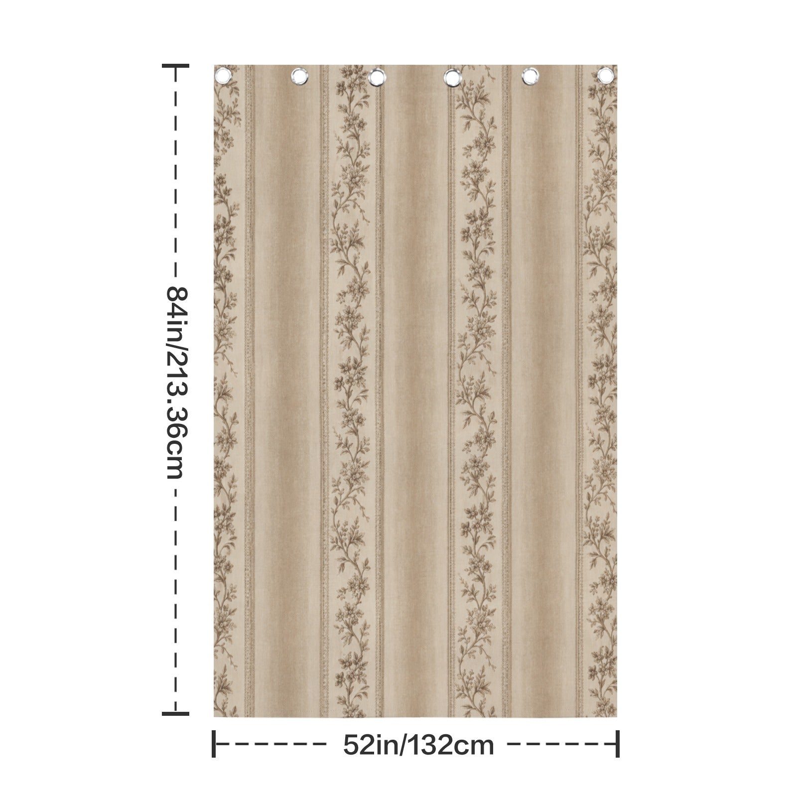 Rich and Rich 52x84 inch beige damask grommet curtain panel