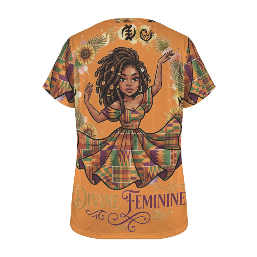 Rich and Rich Divine Feminine Women’s Orange T-Shirt | Soft Crewneck Short Sleeve Graphic Tee