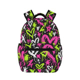 a Streetwear Bold Girls Black Abstract Large Capacity Backpack