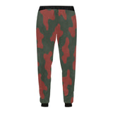 Men's red all-over camo print sweatpants with tapered legs and drawstring waist — additional view 6