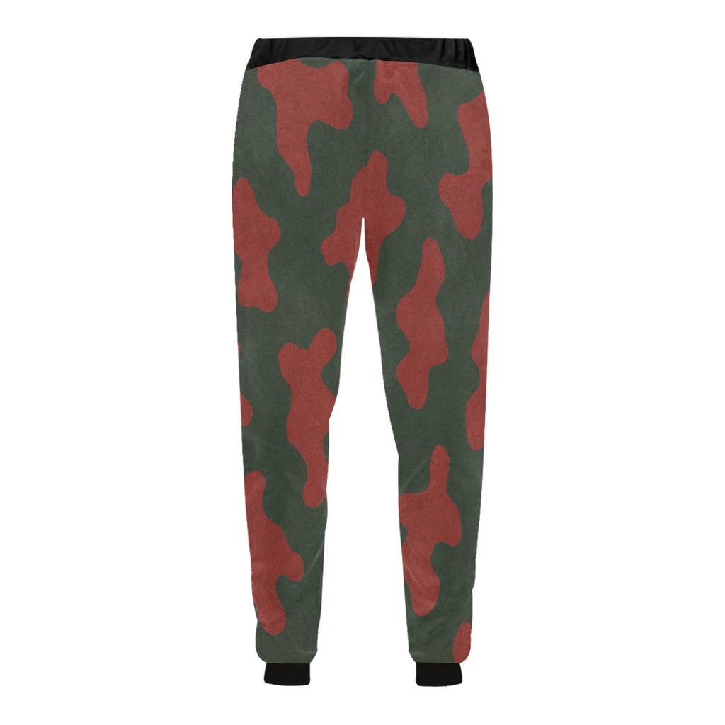 Rich and Rich Red Camo Men's Sweatpants with tapered fit and drawstring waistband