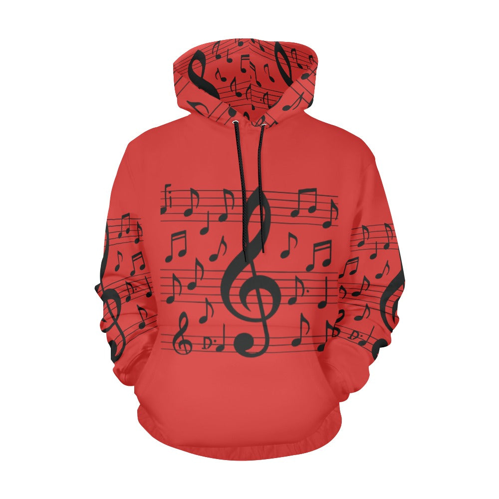 Rich and Rich Men's Musical Notes Hoodie in black with white musical note design