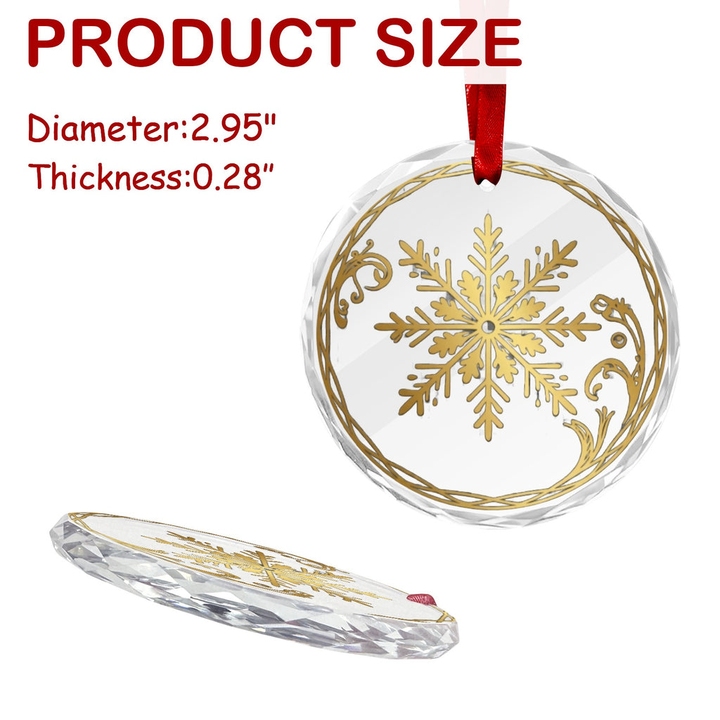 Rich and Rich Nordic Snowflake Round Crystal Glass Ornament