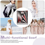 Harlequin pattern tassel scarf in imitation cashmere with fine hem and fringe — additional view 8