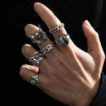 Load image into Gallery viewer, Mens Vintage Skull Ring Exaggerated Hollow Brain Love Necronomicon
