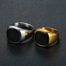 Load image into Gallery viewer, Coolx Black Square Men&#39;s Ring - Stylish Accessory for Modern Men
