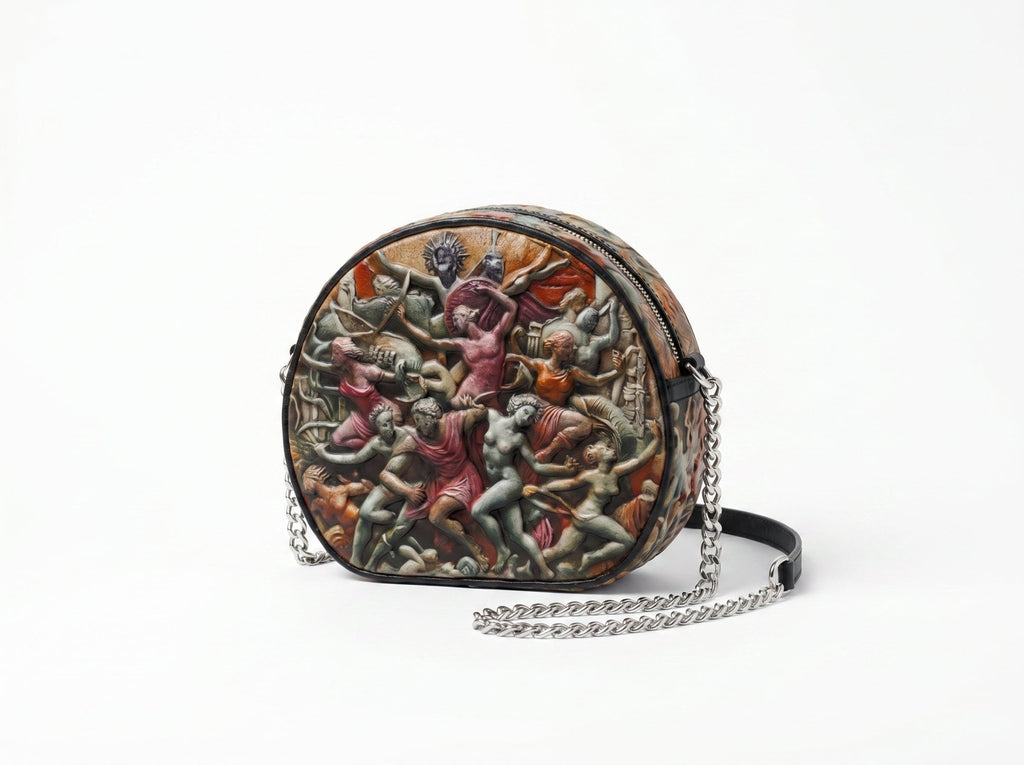 Rich and Rich Greek Mythology Abstract Women's Round Box Bag - Rich and Rich Homeopportunities