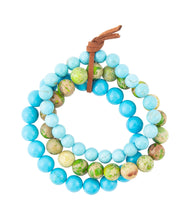 Load image into Gallery viewer, Fresh Twist Lime and Blue Turquoise Stack Bracelet Set

