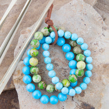 Load image into Gallery viewer, Fresh Twist Lime and Blue Turquoise Stack Bracelet Set
