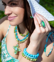 Load image into Gallery viewer, Fresh Twist Lime and Blue Turquoise Stack Bracelet Set
