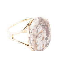 Load image into Gallery viewer, Brown Ocean Jasper Slab Golden Cuff Bracelet

