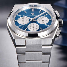 Load image into Gallery viewer, Men&#39;s Blue Chronograph Watch - 100M Waterproof, Sapphire Crystal, Stainless Steel
