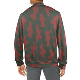 Red camo mock neck men's sweatshirt with long sleeves and soft breathable fabric — product detail