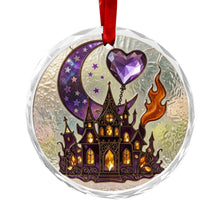 Load image into Gallery viewer, Rich and Rich Haunted House and Autumn Magic-Two Halloween Glass Ornaments For $20
