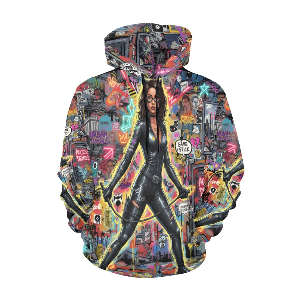 Rich and Rich Women’s Multicolor Caricature Hoodie showcasing vibrant artistic print