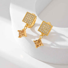 Load image into Gallery viewer, European American Zircon Earrings in Various Colors - Square Fashion Style
