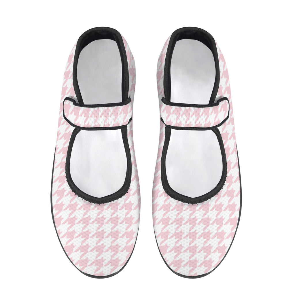 Rich and Rich Pink Houndstooth Women's Mary Jane's
