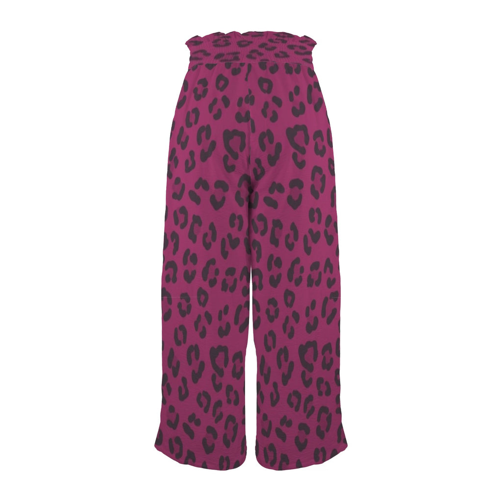 Rich and Rich Magenta Animal Print Women's Wide Leg Pants on mannequin