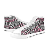 Critter Kicks Zebra Zest Girls Black and Pink High Top Canvas Sneakers